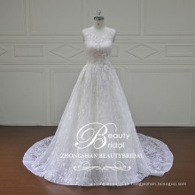 2017 Último vestido de noiva de marfim lindo vestido vestido de noiva de renda francês vestido de noiva alibaba sem alças